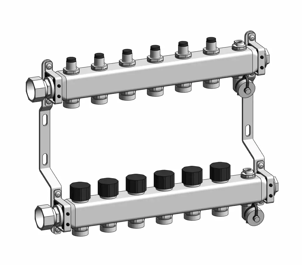 Коллекторы типа UN для радиаторного и напольного отопления
