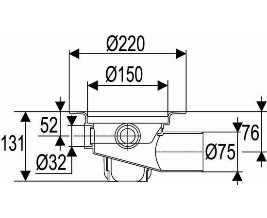 Usystems: drain трап с горизонтальным выпуском д.75/150мм, 3х32мм '1и, изображение 2 Европейское качество