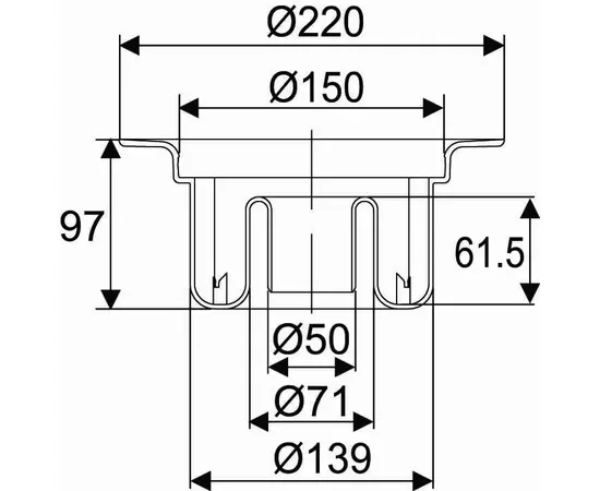 Usystems: drain трап с вертикальным выпуском д.50/150мм '1и, изображение 2 Европейское качество