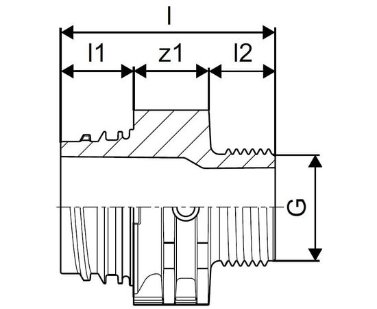 Usystems: aqua plus штуцер с наружной резьбой для коллектора ppm 1" g3/4"нр '20а, изображение 2 Европейское качество