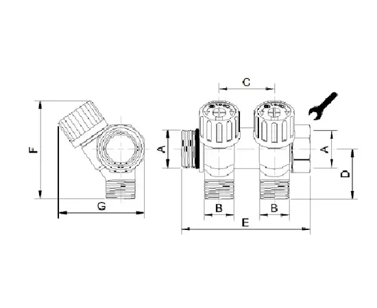 Usystems: КОЛЛЕКТОР SH для водоснабжения, с вентилями Usystems, Типоразмер коллекторов и коллекторных шафов: Выберите типоразмер, Выходы: Выберите количество, изображение 5 Европейское качество