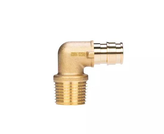 Usystems: УГОЛЬНИК  с наружной резьбой Usystems, Материал: латунь, Типоразмер фитинга: Выберите типоразмер, Резьба: НР, Тип: 1, изображение 2 Европейское качество