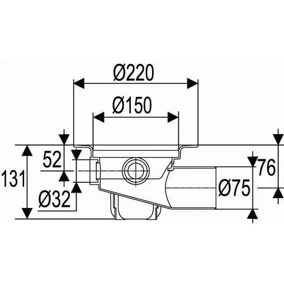 Usystems: Drain трап с горизонтальным выпуском д.75/150мм, 3х32мм '1и, изображение 2 Европейское качество