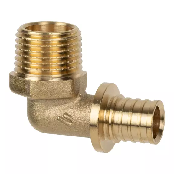 Usystems: Угольник аксиальный с наружной резьбой  20-R3/4"НР  USYSTEMS, Тип соединения: труба-резьбовой элемент, Типоразмер фитинга: 20-3/4", Резьба: НР Европейское качество