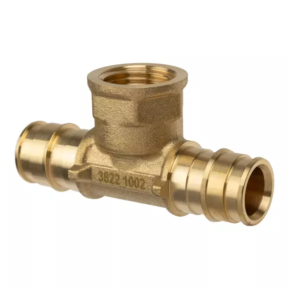 Usystems: Тройник с внутренней резьбой латунный для труб PE-Xa 16-Rp1/2"ВР-16, тип 1  USYSTEMS, Материал: латунь, Резьба: ВР, Типоразмер фитинга: 16-1/2"-16, Тип: 1 Европейское качество