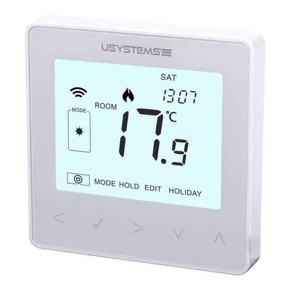 Usystems: Проводной термостат цифровой TWL-9 Zigbee белый  USYSTEMS, напряжение: 24 В, сенсорный экран: да, Цвет: белый, изображение 3 Европейское качество