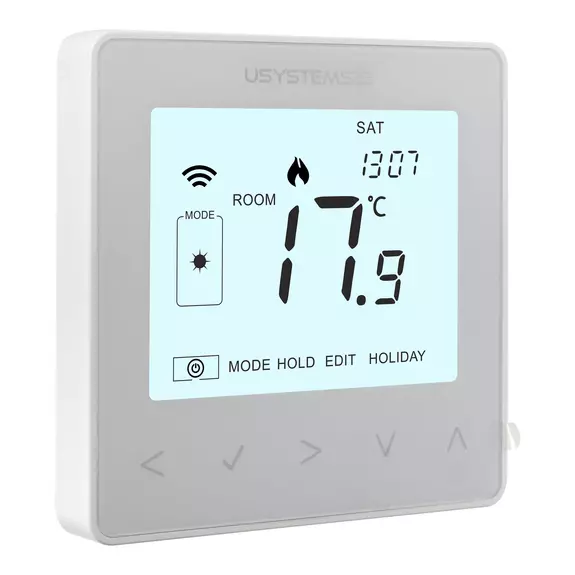 Usystems: Проводной термостат цифровой TWL-9 Zigbee белый  USYSTEMS, напряжение: 24 В, сенсорный экран: да, Цвет: белый Европейское качество