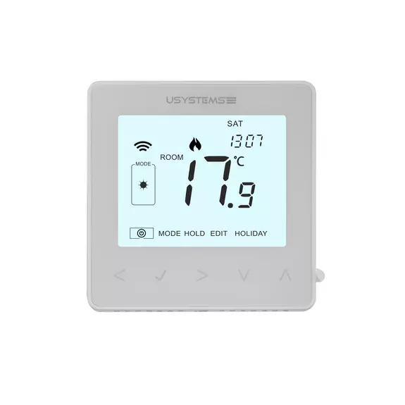 Usystems: Проводной термостат цифровой TWL-9 Zigbee белый  USYSTEMS, напряжение: 24 В, сенсорный экран: да, Цвет: белый, изображение 5 Европейское качество