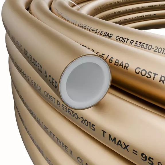 Usystems: Труба MLC Gold 16x2.0 PN6 бухта 200м  USYSTEMS, Цвет: золотой, Давление: 6, Диаметр MLC трубы: 16, Длина: 200, изображение 2 Европейское качество