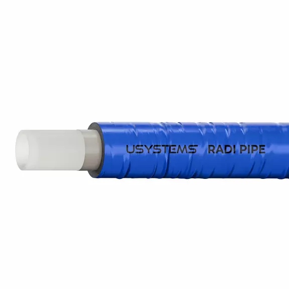 Usystems: Труба Radi Pipe PN10 16x2,2 в теплоизоляции 13 мм синей бухта 50м  USYSTEMS, Цвет: синий, Давление: 10, Диаметр PEX труб и аксессуаров: 16, Длина трубы PEX: 50, Толщина теплоизоляции трубы: 13, изображение 4 Европейское качество