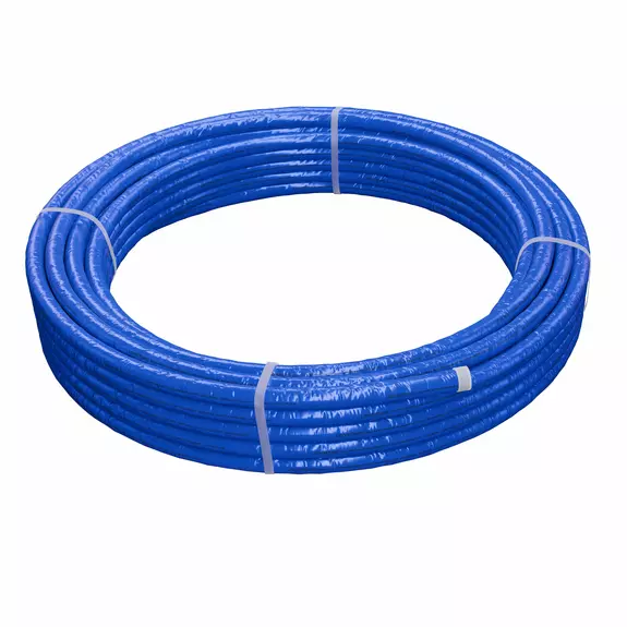 Usystems: Труба Radi Pipe PN10 25x3,5 в теплоизоляции 13 мм синей бухта 25м  USYSTEMS, Цвет: синий, Диаметр PEX труб и аксессуаров: 25, Длина трубы PEX: 25, Толщина теплоизоляции трубы: 13, Давление, бар: 10, изображение 3 Европейское качество