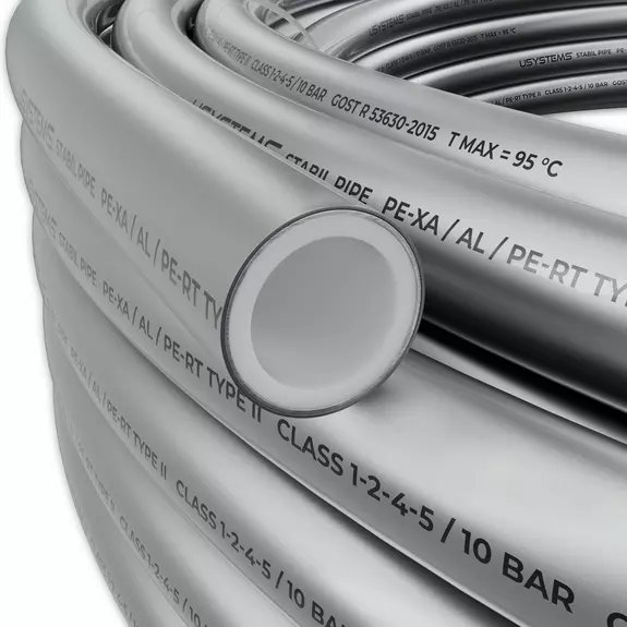 Usystems: Труба Stabil Pipe 16,2х2,6 PN10 бухта 100м  USYSTEMS, Цвет: серый, Давление: 10, Диаметр трубы Stabil: 16, Длина: 100, изображение 2 Европейское качество