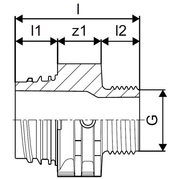 Usystems: Aqua plus штуцер с наружной резьбой для коллектора ppm 1" g3/4"нр '20а, изображение 2 Европейское качество