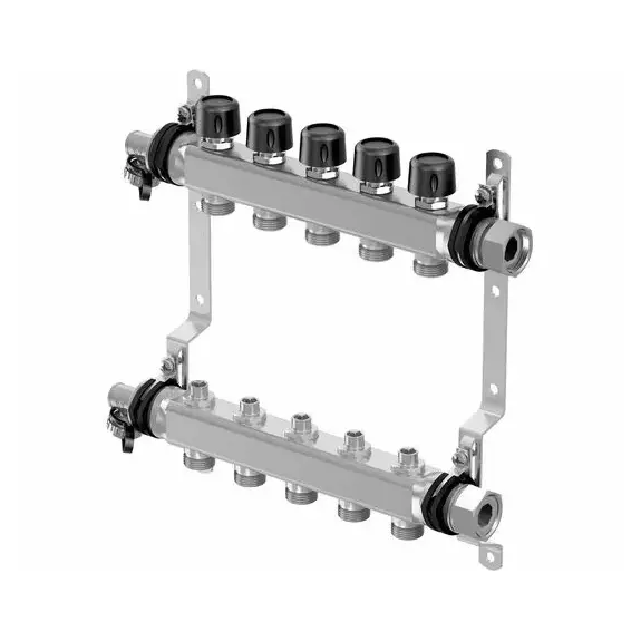 Usystems: Коллектор с клапанами стальной, выходы 2x3/4" евроконус '1и, типоразмер: 3/4E, тип поставки*: Штука, тип балансировки: клапан, Выходы: 2 Европейское качество