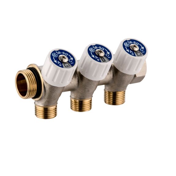 Usystems: Коллектор sh для водоснабжения, с вентилями USYSTEMS, Типоразмер коллекторов и коллекторных шафов: Выберите типоразмер, Выходы: Выберите количество, изображение 3 Европейское качество