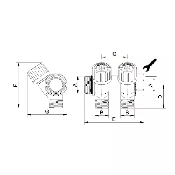 Usystems: Коллектор sh для водоснабжения, с вентилями USYSTEMS, Типоразмер коллекторов и коллекторных шафов: Выберите типоразмер, Выходы: Выберите количество, изображение 5 Европейское качество