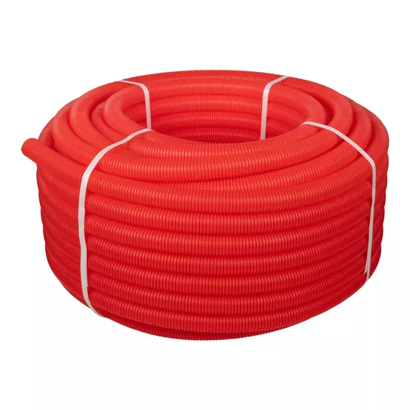 Usystems: Кожух Teck красный 25/20 бухта 50м (для труб 16, тип: тяжёлый)  USYSTEMS, Цвет: красный, Типоразмер аксессуаров: 25/20, Длина: 50 Европейское качество
