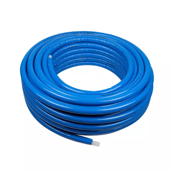 Usystems: Труба Radi Pipe PN10 16x2,2 в теплоизоляции 13 мм синей бухта 50м  USYSTEMS, Цвет: синий, Давление: 10, Диаметр PEX труб и аксессуаров: 16, Длина трубы PEX: 50, Толщина теплоизоляции трубы: 13, изображение 6 Европейское качество