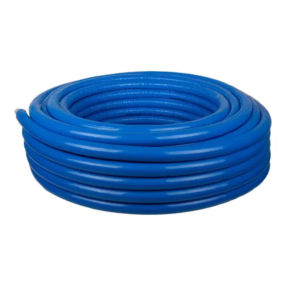 Usystems: Труба Radi Pipe PN10 16x2,2 в теплоизоляции 13 мм синей бухта 50м  USYSTEMS, Цвет: синий, Давление: 10, Диаметр PEX труб и аксессуаров: 16, Длина трубы PEX: 50, Толщина теплоизоляции трубы: 13, изображение 7 Европейское качество